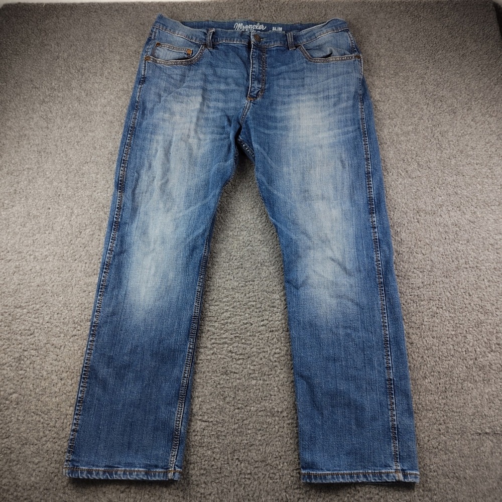 Wrangler Jeans Mens 36x29 Retro Slim Straight Blue Denim Pants
